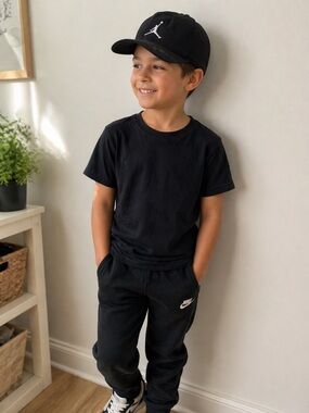 Youth size Jordan Black Cap with White Logo